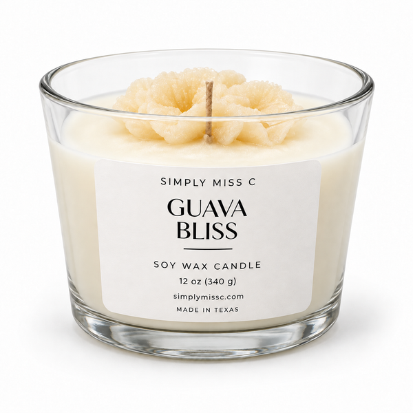 Simply Miss C Quiet Flame:  Guava Bliss Soy Candle: