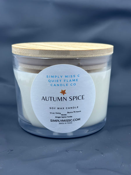 Simply Miss C Quiet Flame Autumn Spice Soy Candle