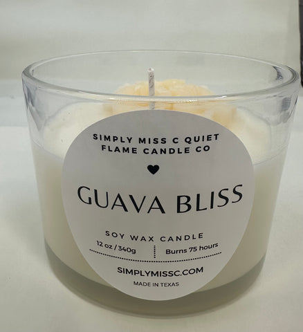 Simply Miss C Quiet Flame:  Guava Bliss Soy Candle: